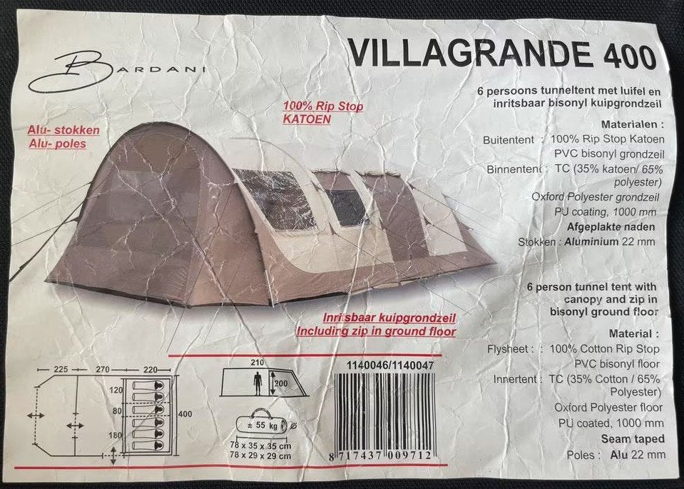 Tent, Ophalen, Gebruikt, Tot en met 6