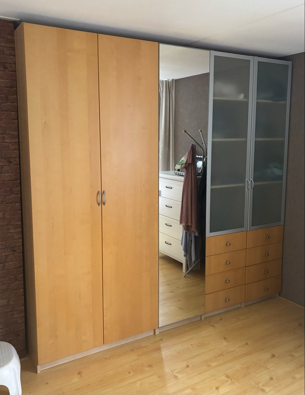 Pax Kledingkasten 2x100cm breed,3x 50cm breed, H236cm D60 cm, Ophalen, Gebruikt, 200 cm of meer, Met lade(s)