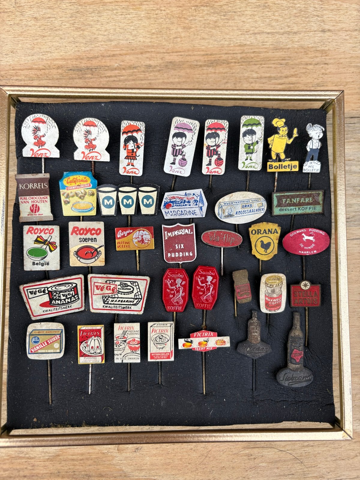Grote partij vintage reclamespeldjes jaren 60 (o.a. Beatles), Ophalen of Verzenden, Gebruikt