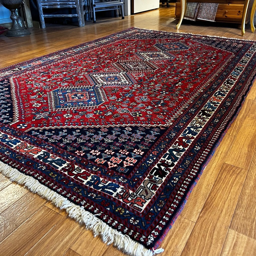 perzisch tapijt Yalameh, handgemaakt vloerkleed 240 x 154 cm