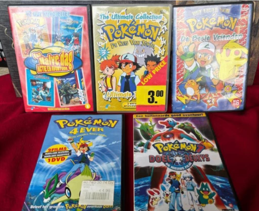 Pokemon: vijf verschillende DVD's, Hobby en Vrije tijd, Ophalen of Verzenden, Zo goed als nieuw, Overige typen
