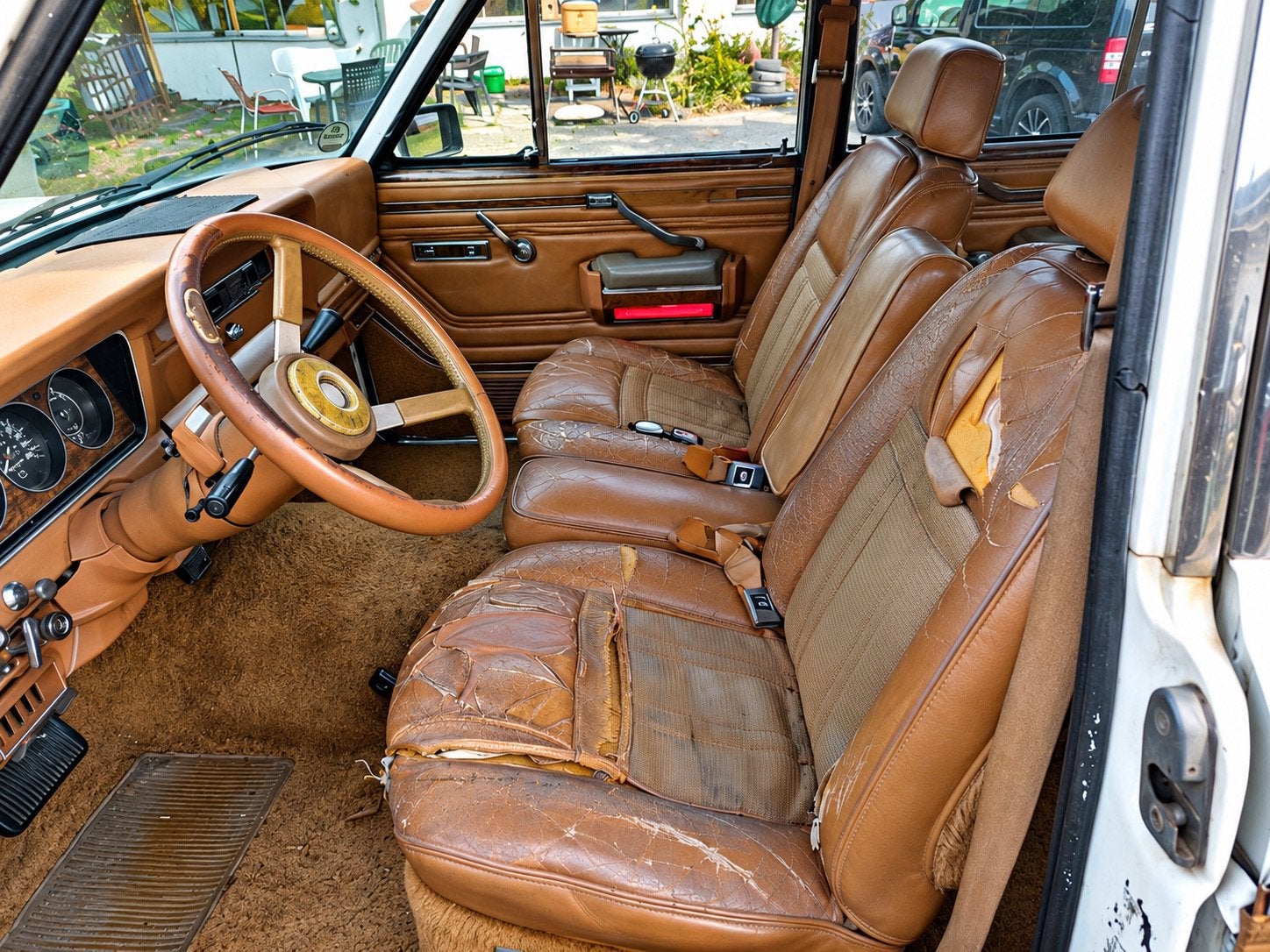 ‼️JEEP GRAND WAGONEER 5.9 V8 BJ1974 OLDTIMER BELASTINGVRIJ‼️, Automaat, Trekhaak, Wit, Leder
