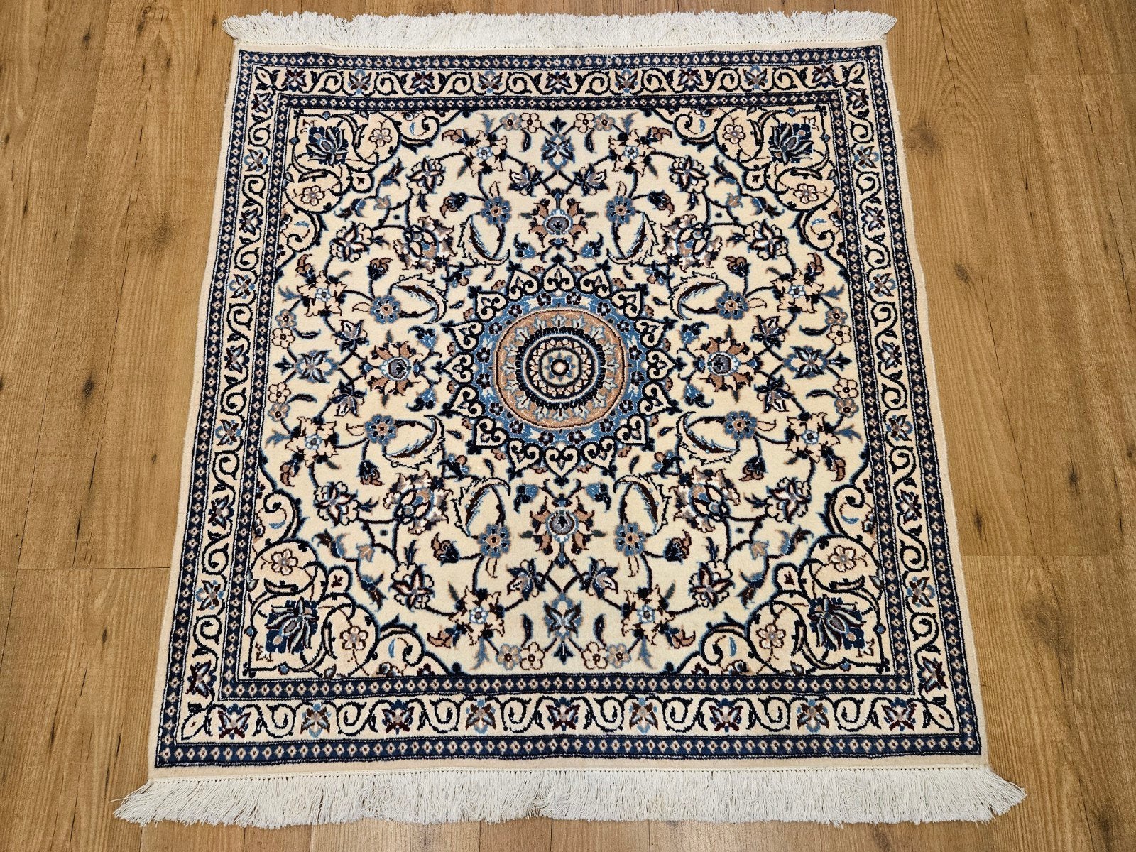 Vintage handgeknoopt perzisch tapijt nain 9la 110x97