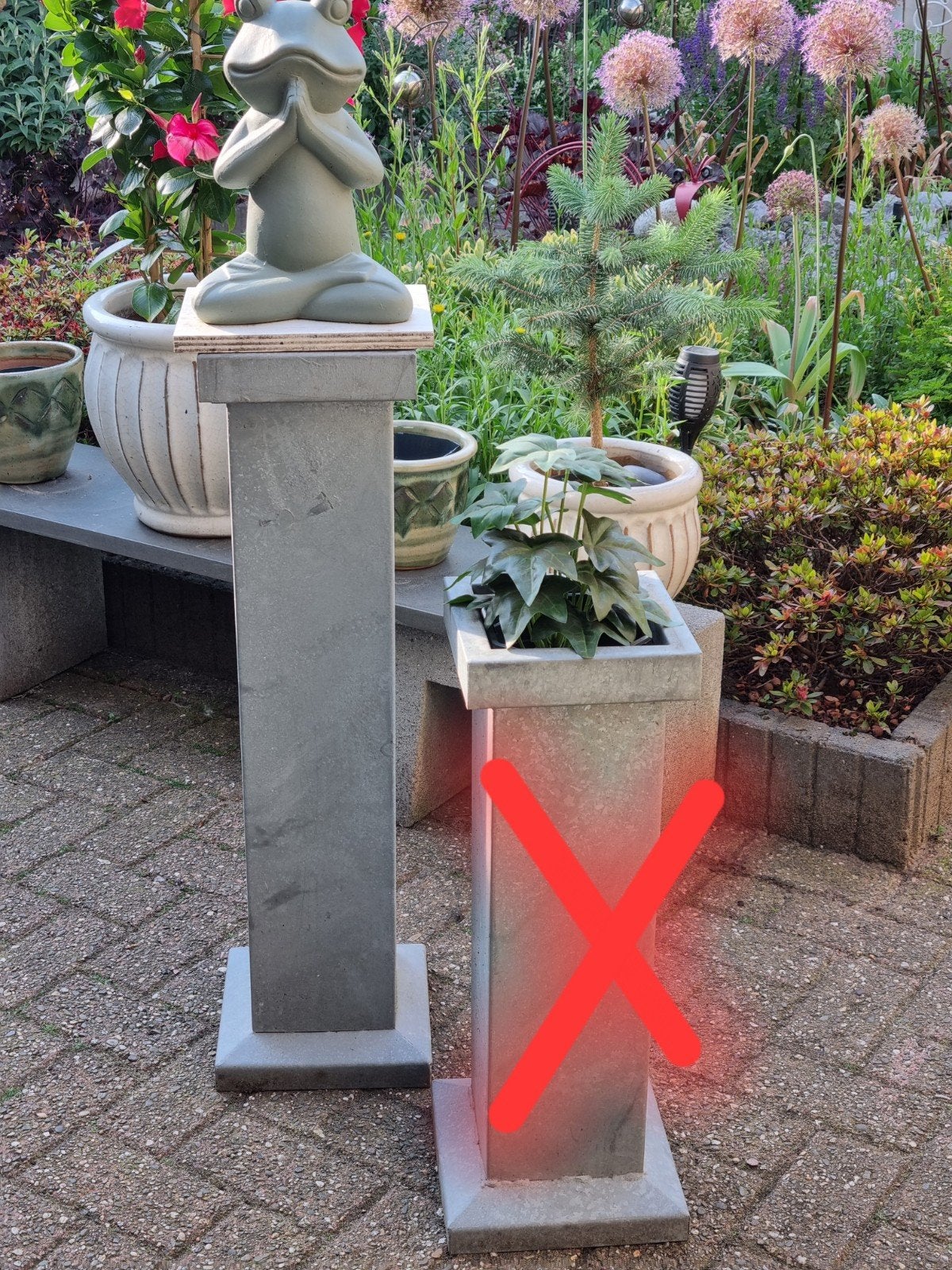 Zinken Zuil  - 💥 80 cm  hoog, Ophalen, Gebruikt, Minder dan 60 cm, Vierkant