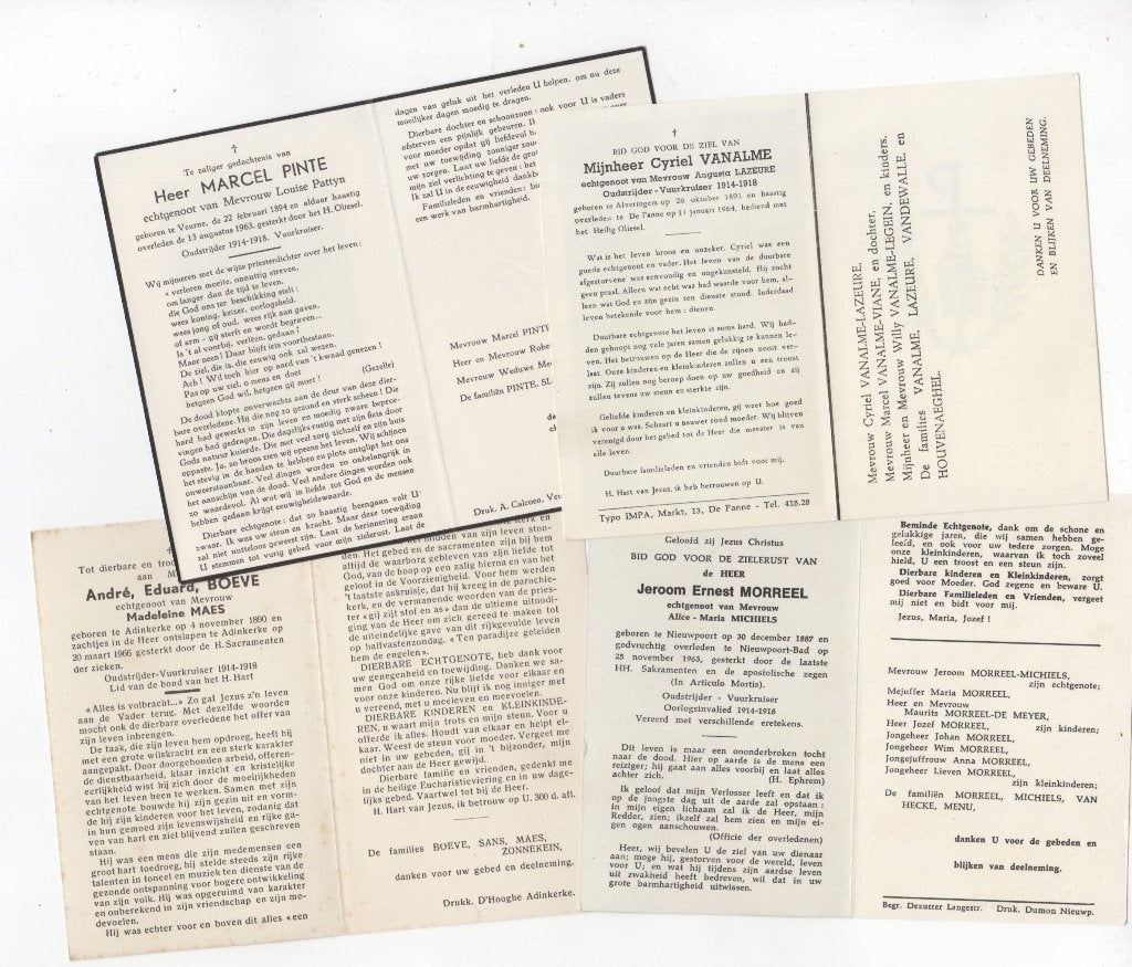 30 prentjes van Oud-Strijders 1914-1918, Ophalen of Verzenden