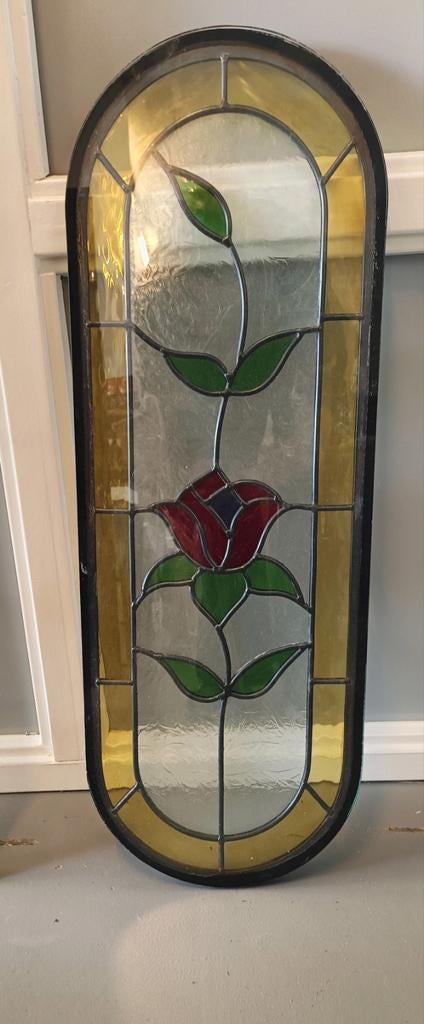 Glas in lood voor in deur. (Dubbelglas), Ophalen, Minder dan 80 cm, Zo goed als nieuw, Glasplaat