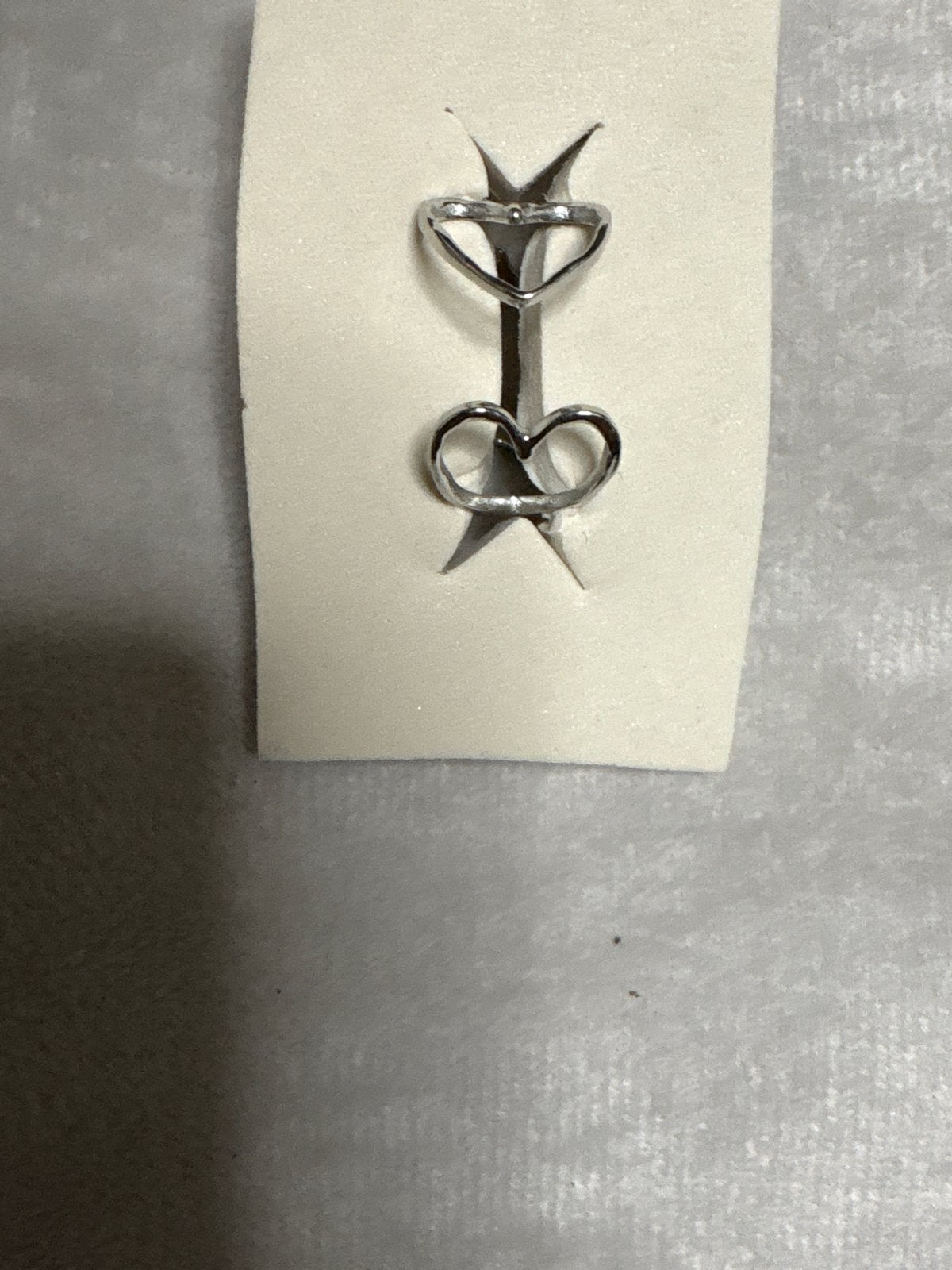 Yehwang Zilverkleurige hartjes  ring, Sieraden, Tassen en Uiterlijk, Ringen, Ophalen of Verzenden, Nieuw, Zilver, Overige materialen