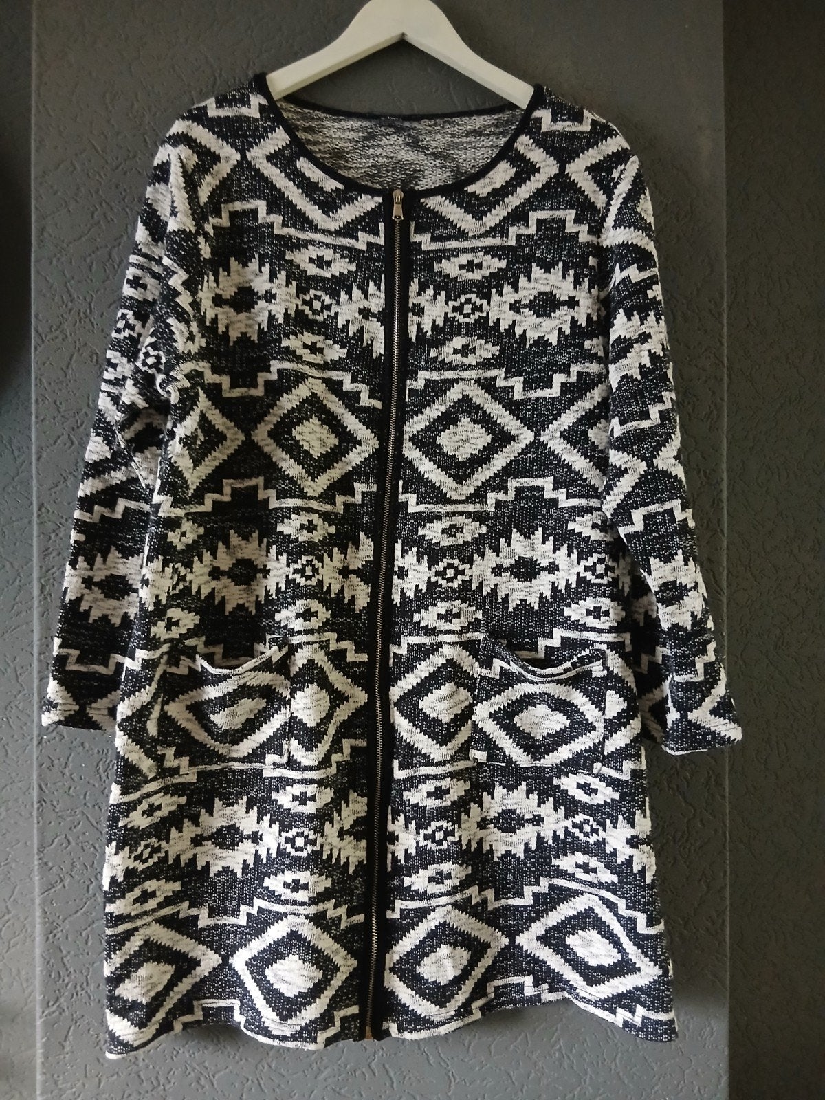 X-TWO Jurk 3/4 mouw zwart/wit maat 44-46, Kleding | Dames, Verzenden