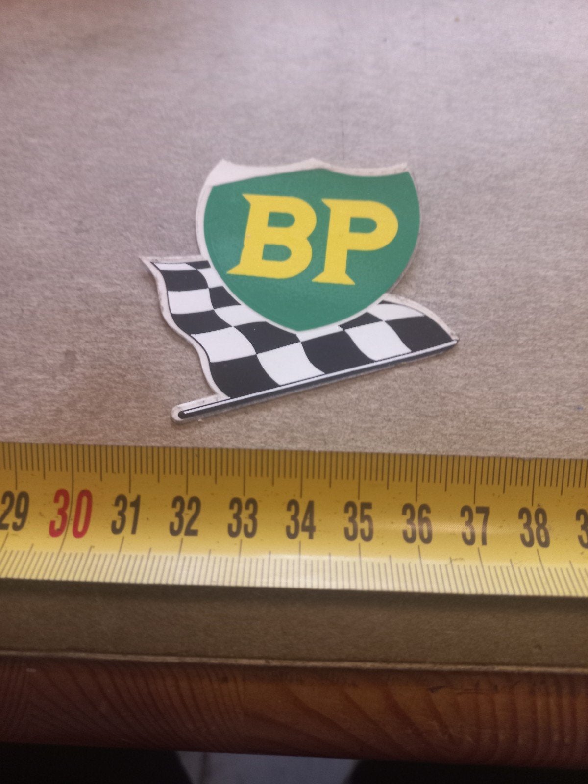 Vintage BP Racing Vlag Sticker - Zeldzaam Verzamelobject, Ophalen of Verzenden, Gebruikt