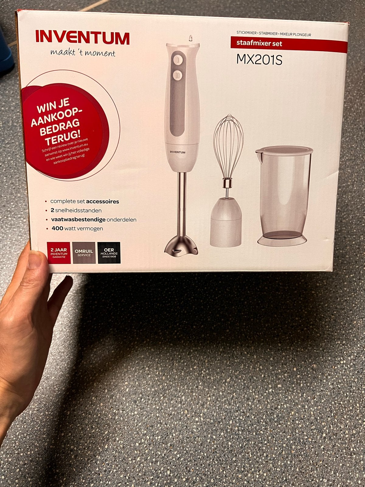 Inventum Staafmixer MX201S - Compleet Nieuw in Doos, Overige typen, Kunststof, Nieuw, Ophalen of Verzenden