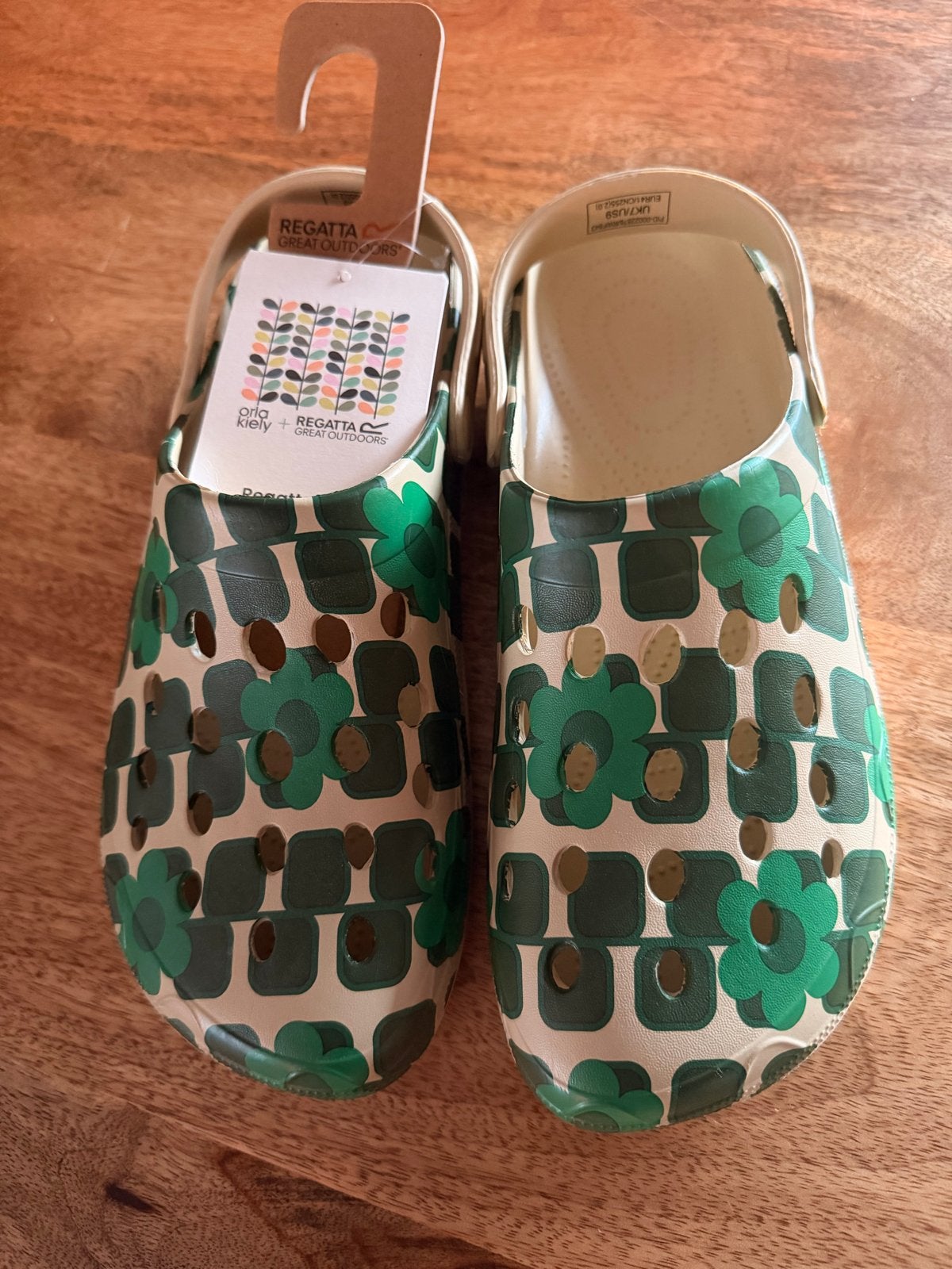 Regatta Orla Kiely klompen - Nieuw met kaartjes, Ophalen of Verzenden, Nieuw, Groen, Slippers