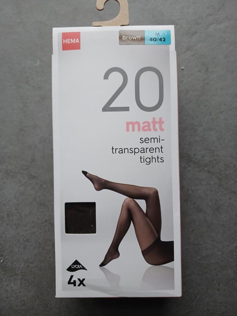 Nieuwe HEMA panty 20 denier, maat M (40/42), bruin, Bruin, Nieuw, Maat 40/42 (M), Ophalen of Verzenden