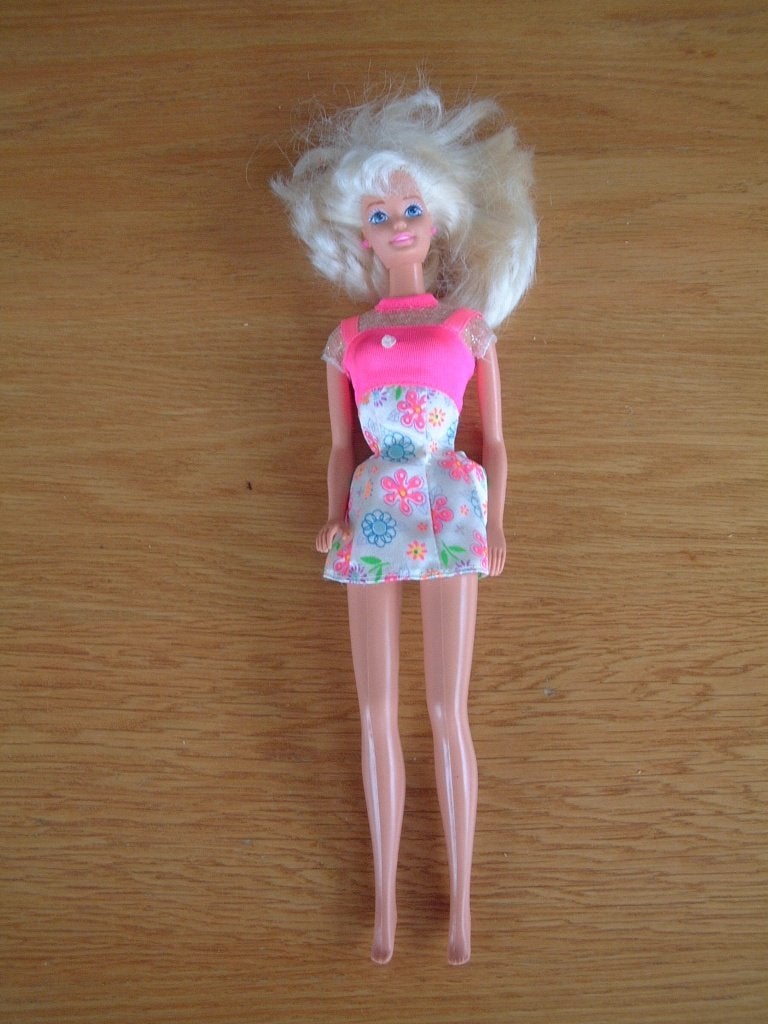 nette vintage Mattel pop nr 18 met Barbie jurkje, Ophalen of Verzenden, Gebruikt, Pop