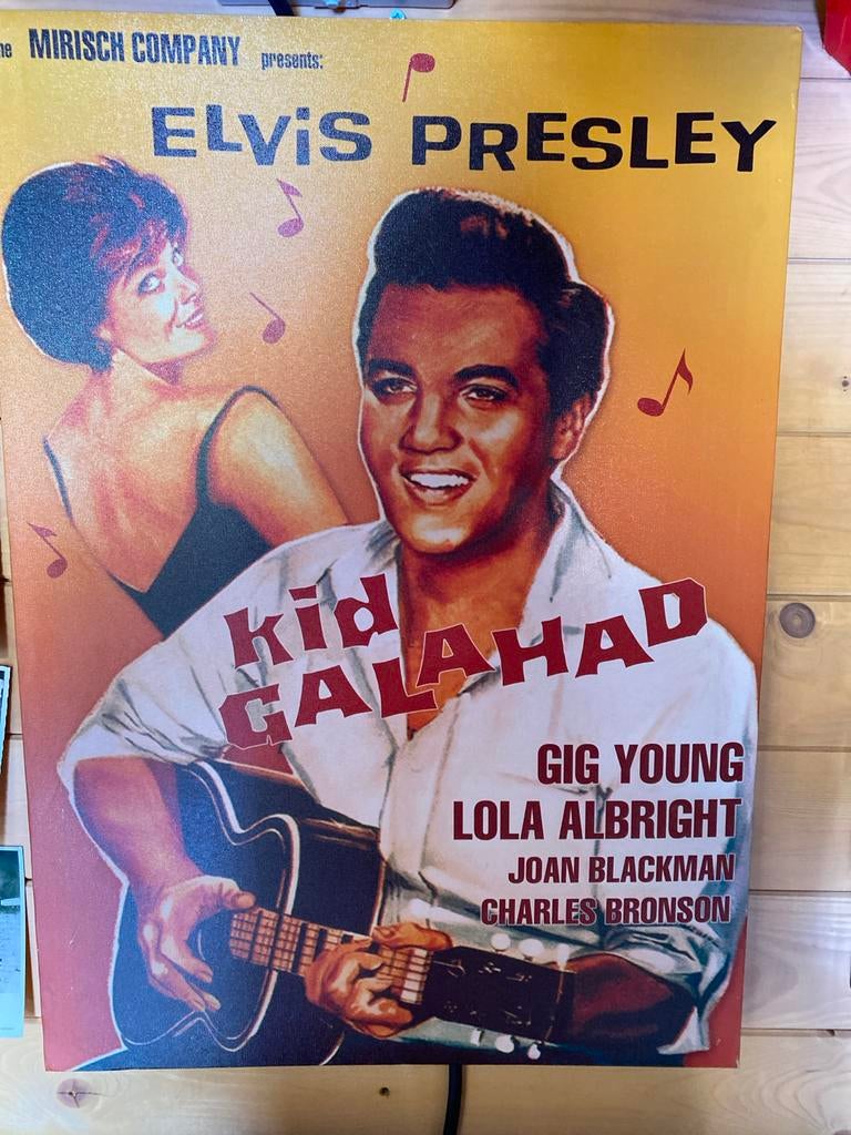 Elvis Presley Kid Galahad canvas poster, Verzamelen, Posters, Gebruikt, Film en Tv, A1 t/m A3, Rechthoekig Staand, Canvas of Doek