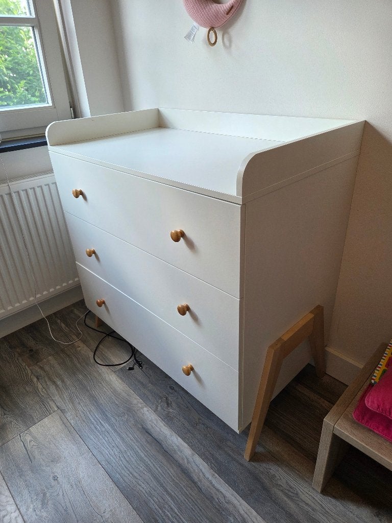 Commode met 3 lades (2 werken, 1 los), Kinderen en Baby's, Kinderkamer | Commodes en Kasten, Ophalen, Gebruikt, 50 tot 70 cm, 75 tot 100 cm