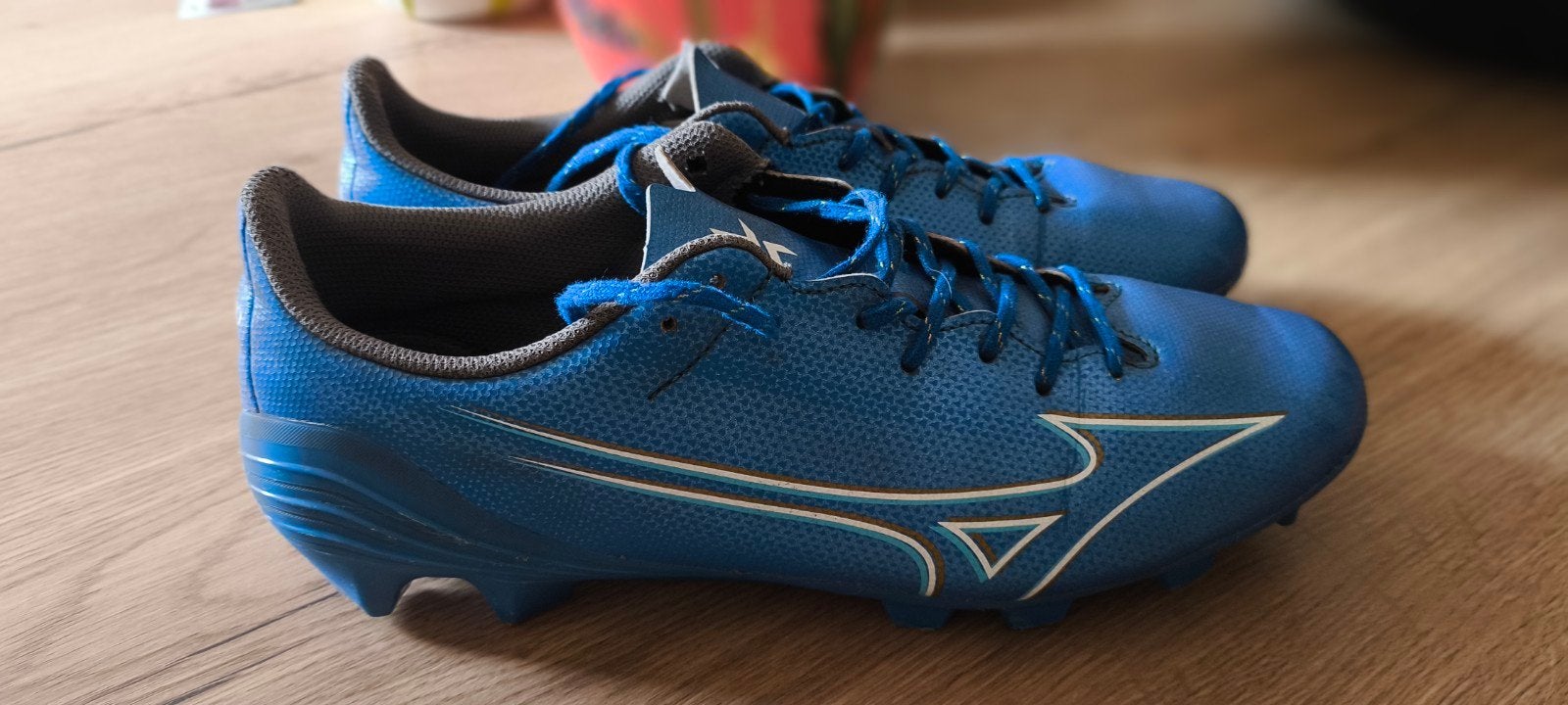 Mizuno Alpha Select voetbalschoenen - Laser Blue/White/Gold, Ophalen, Mizuno, Blauw, Sportschoenen