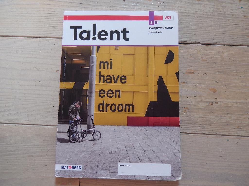 * Talent ta!ent Nederlands boek b- 3 vwo/gymnasium *, Gelezen, VWO, Malmberg, Ophalen of Verzenden