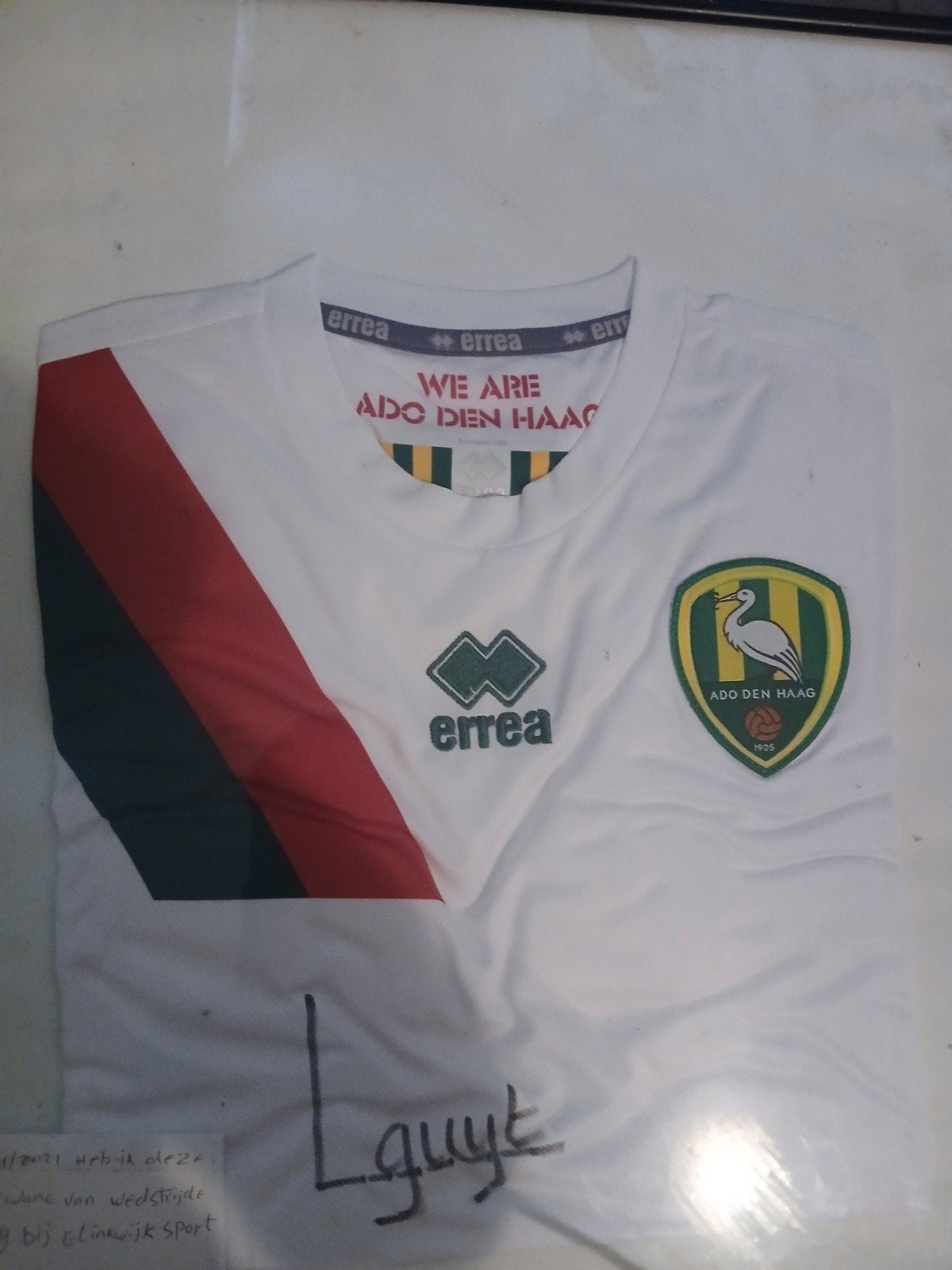ADO Den Haag Shirt gesigneerd door L. Guyt, Maat M, Ophalen of Verzenden, Zo goed als nieuw, Shirt