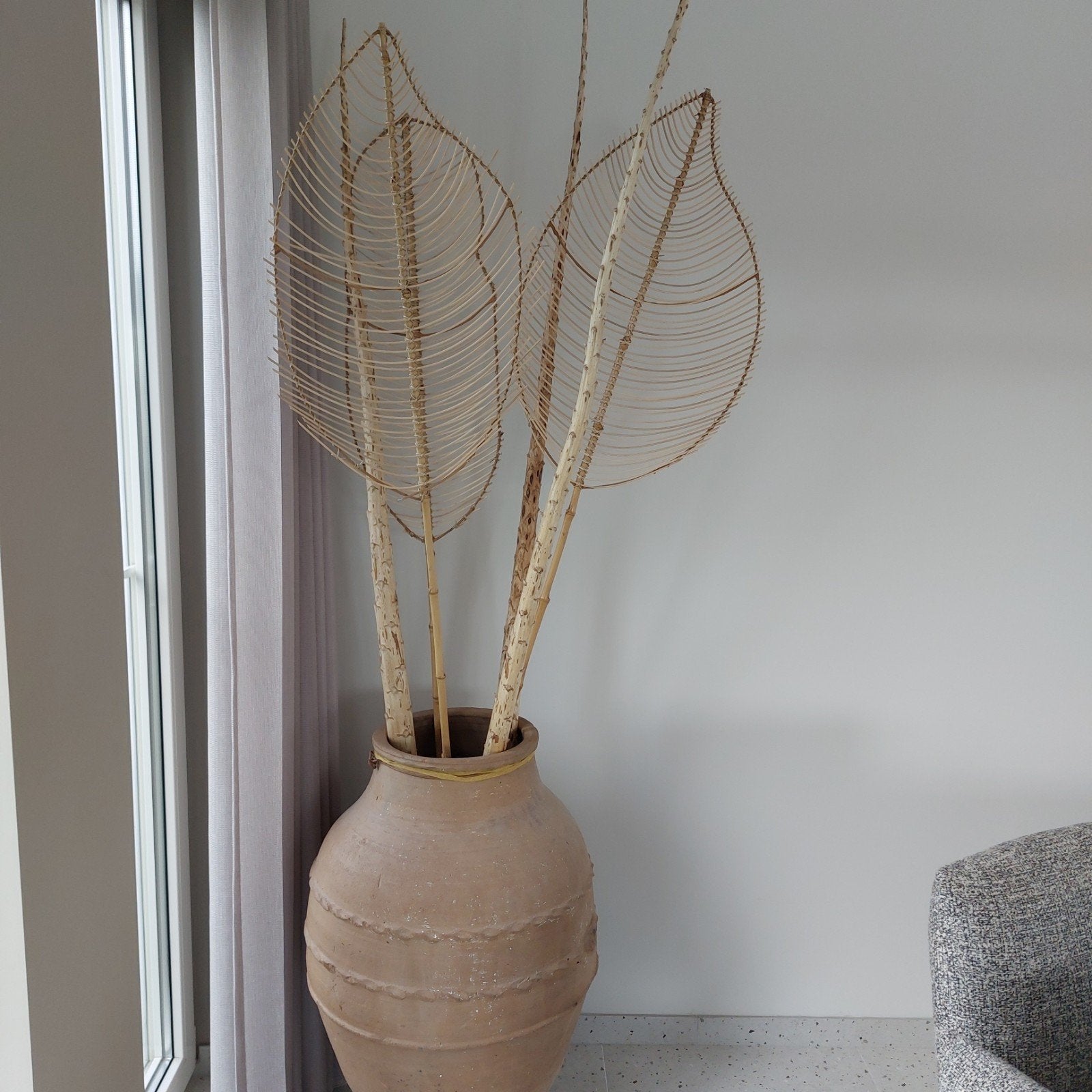 3 Boho rotan decoratieve palmbladeren, Ophalen, Zo goed als nieuw