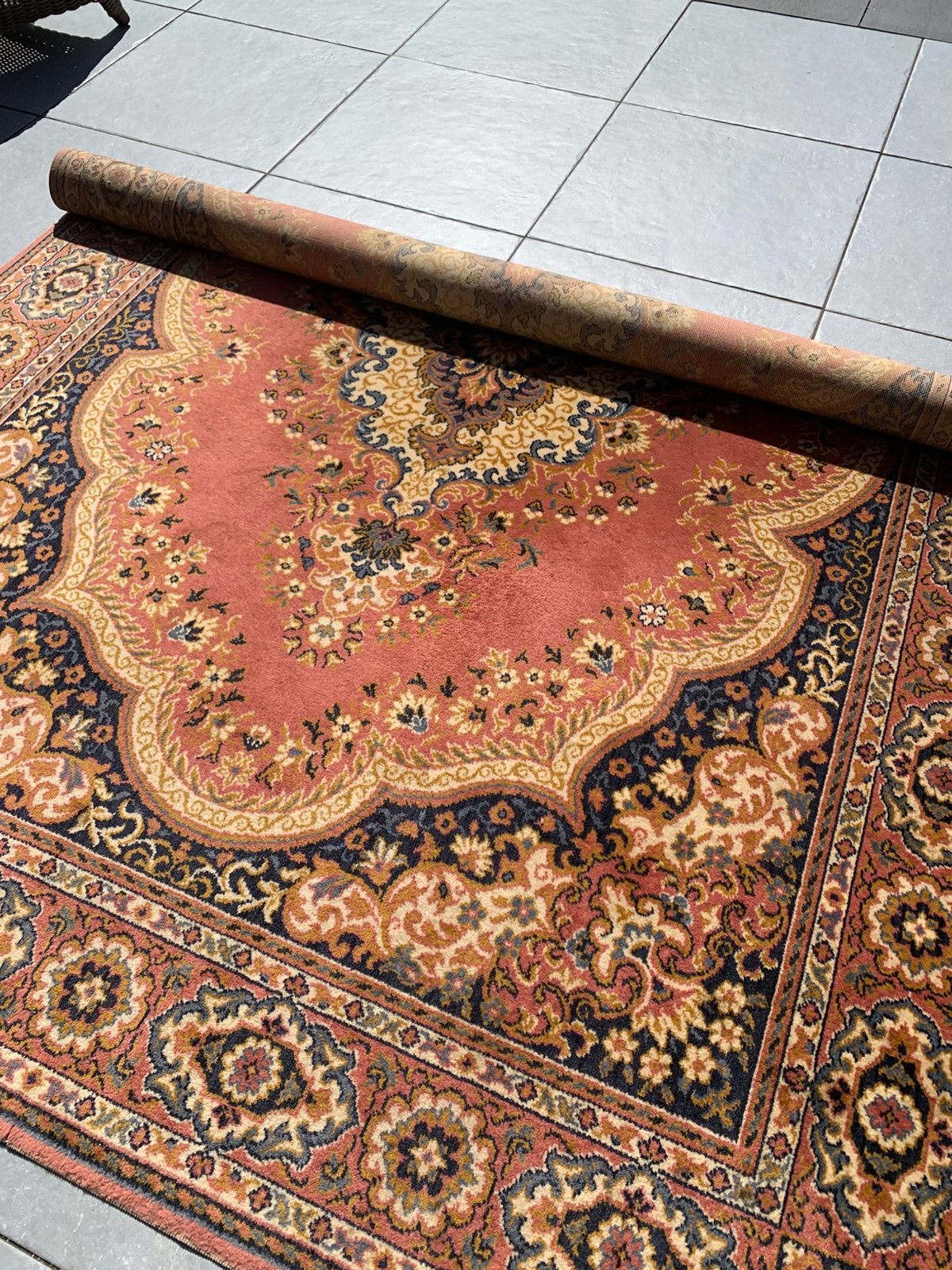 Super Leuk Oud Roze Vintage Vloerkleed.Zuiver Scheerwol, Ophalen, Zo goed als nieuw, Rechthoekig, 150 tot 200 cm