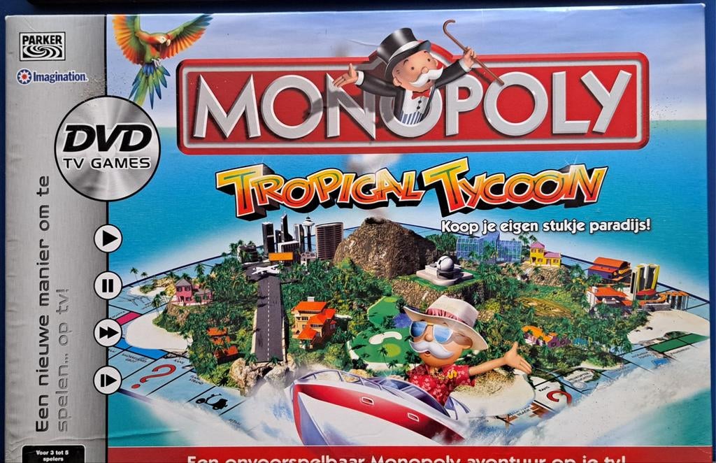 Monopoly Tropical Tycoon DVD TV Spel, Hobby en Vrije tijd, Gezelschapsspellen | Bordspellen, Vijf spelers of meer, Ophalen, Gebruikt