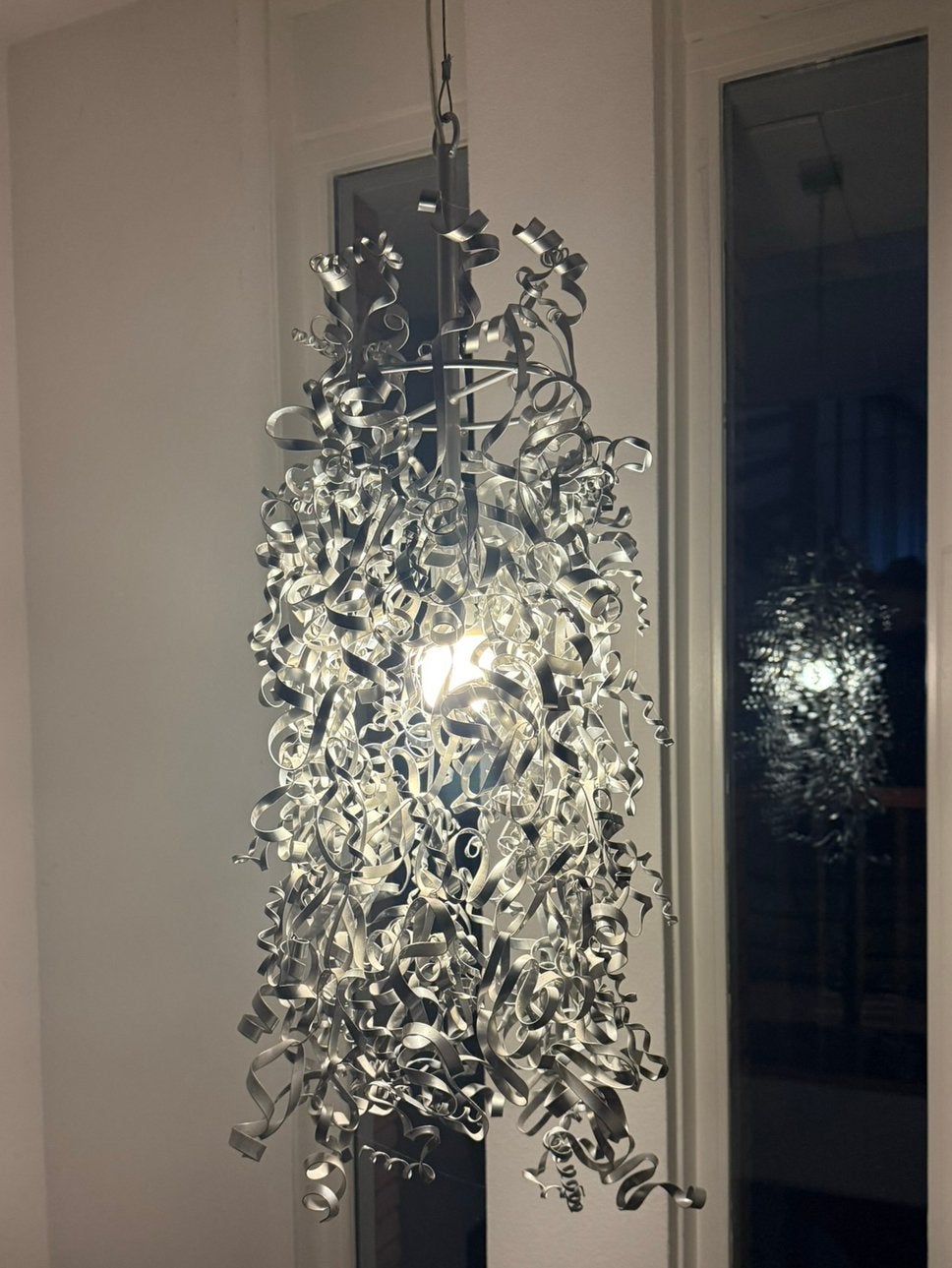 Design kroonluchter van aluminium, Ophalen of Verzenden, Zo goed als nieuw