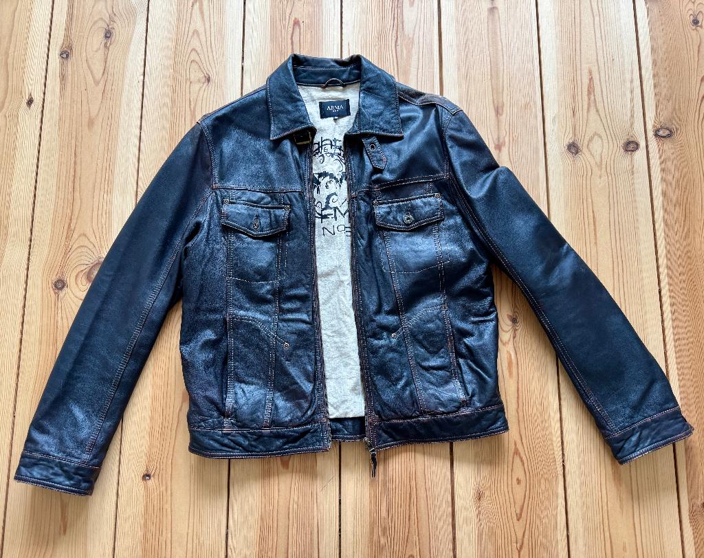 ARMA leren jas / jack - Bruin Leer - Maat 50 Medium Large, Bruin, Maat 48/50 (M), Zo goed als nieuw, Arma