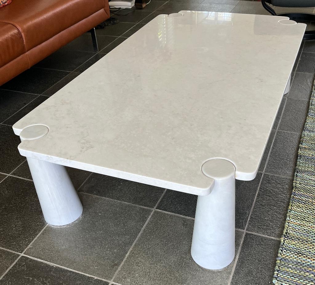 Grote salontafel marmer Italiaans design, Angelo Mangiarotti, Ophalen, Gebruikt, 50 tot 100 cm, 150 tot 200 cm