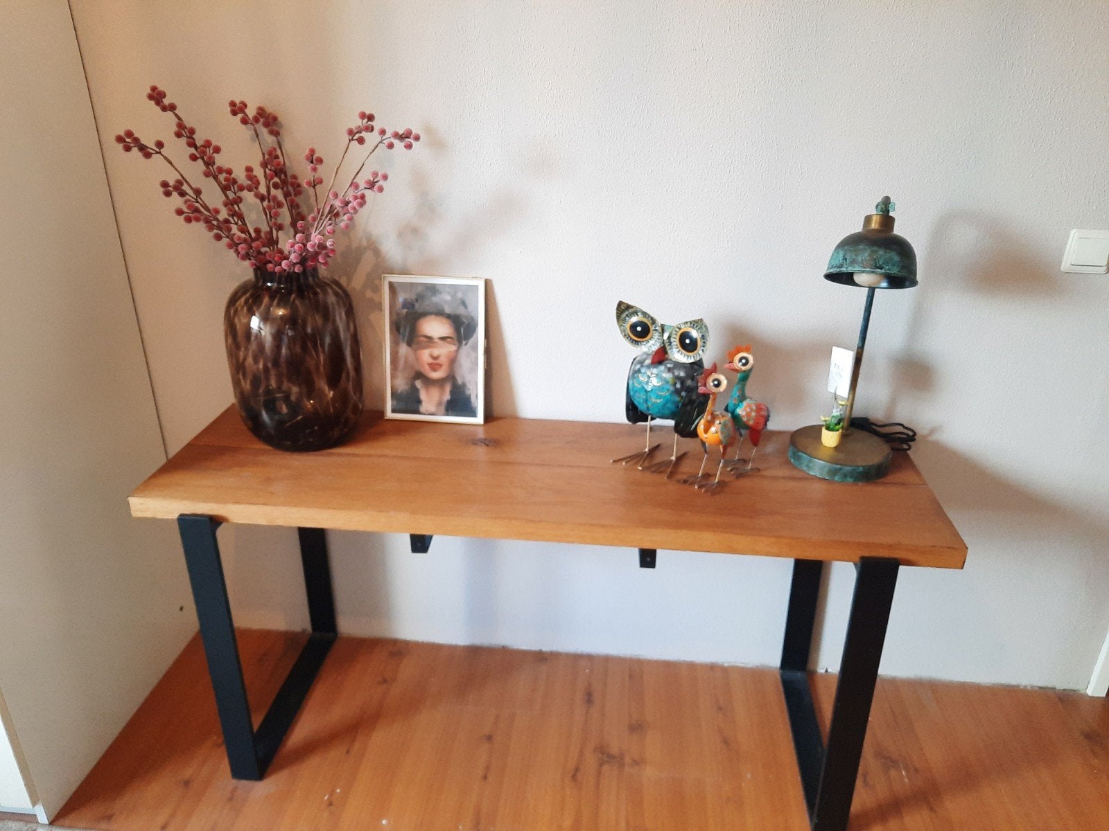 mooie robuuste eikenhouten sidetable van 140 breed., Ophalen, Minder dan 50 cm, 100 tot 150 cm, Zo goed als nieuw