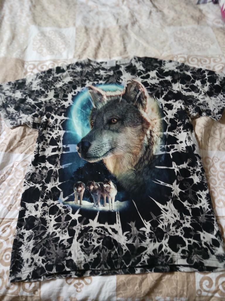 NIEUW T-shirt, Country print Wolf , maat L, Ophalen of Verzenden, Nieuw, Maat 52/54 (L), Zwart