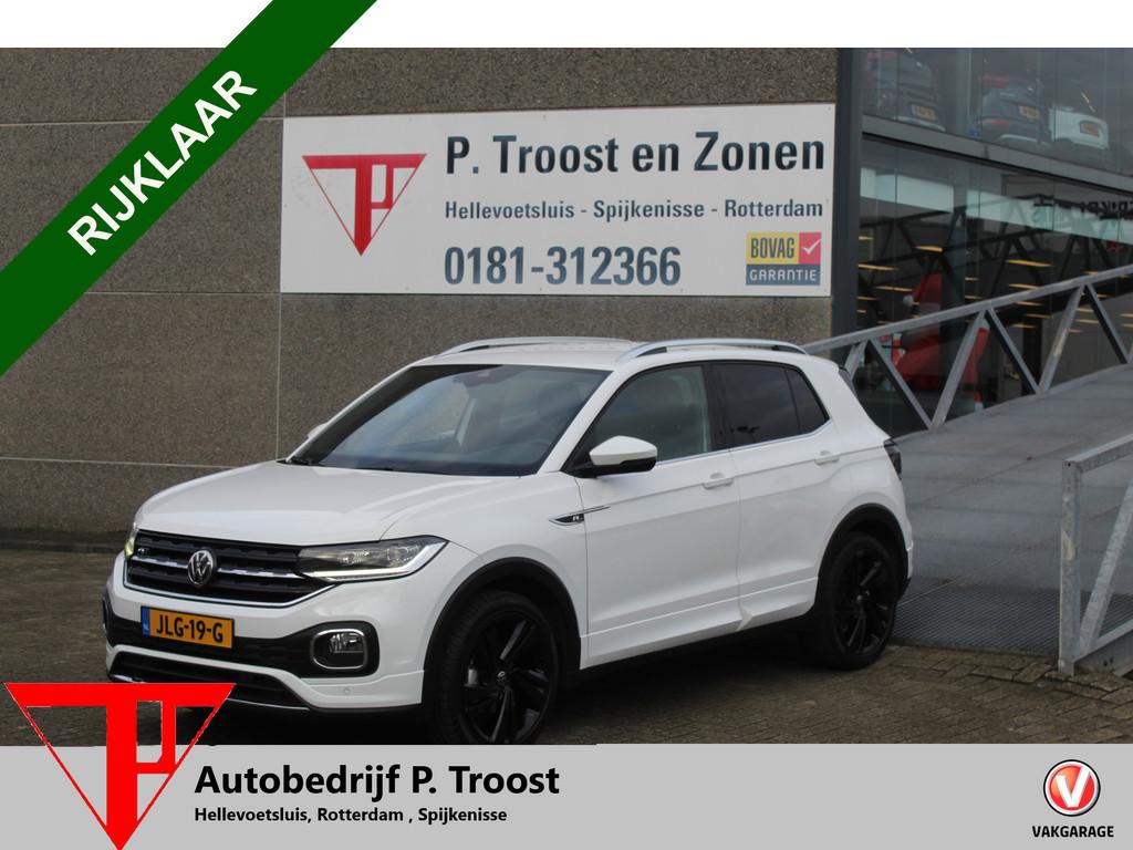 Volkswagen T-Cross 1.0 TSI R-Line Automaat/Navigatie/Apple c, Auto's, Volkswagen, 12 maanden, T-Cross, Gebruikt, Leder en Stof