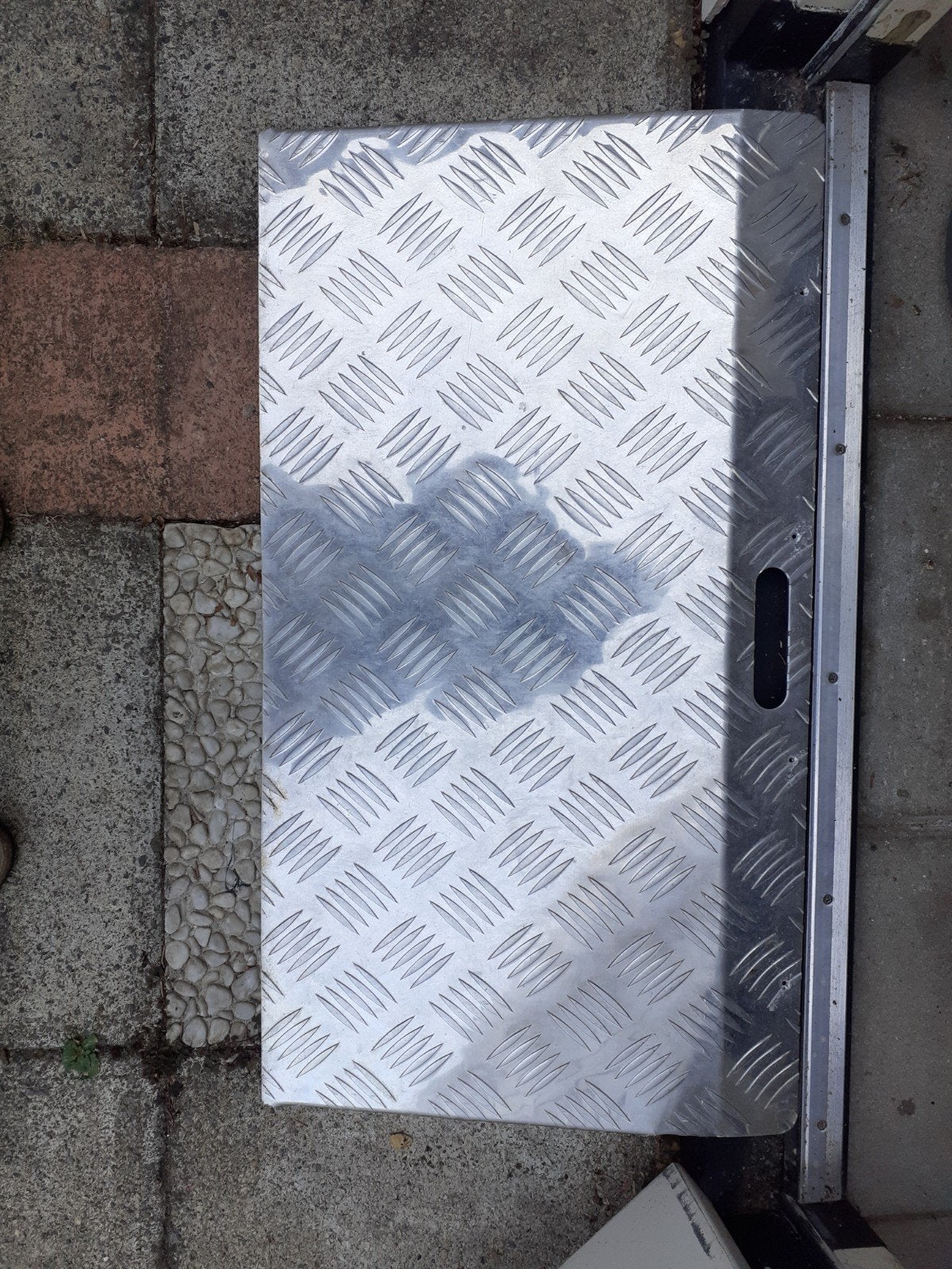 oprijplaat Aluminium, Ophalen, Handbewogen rolstoel