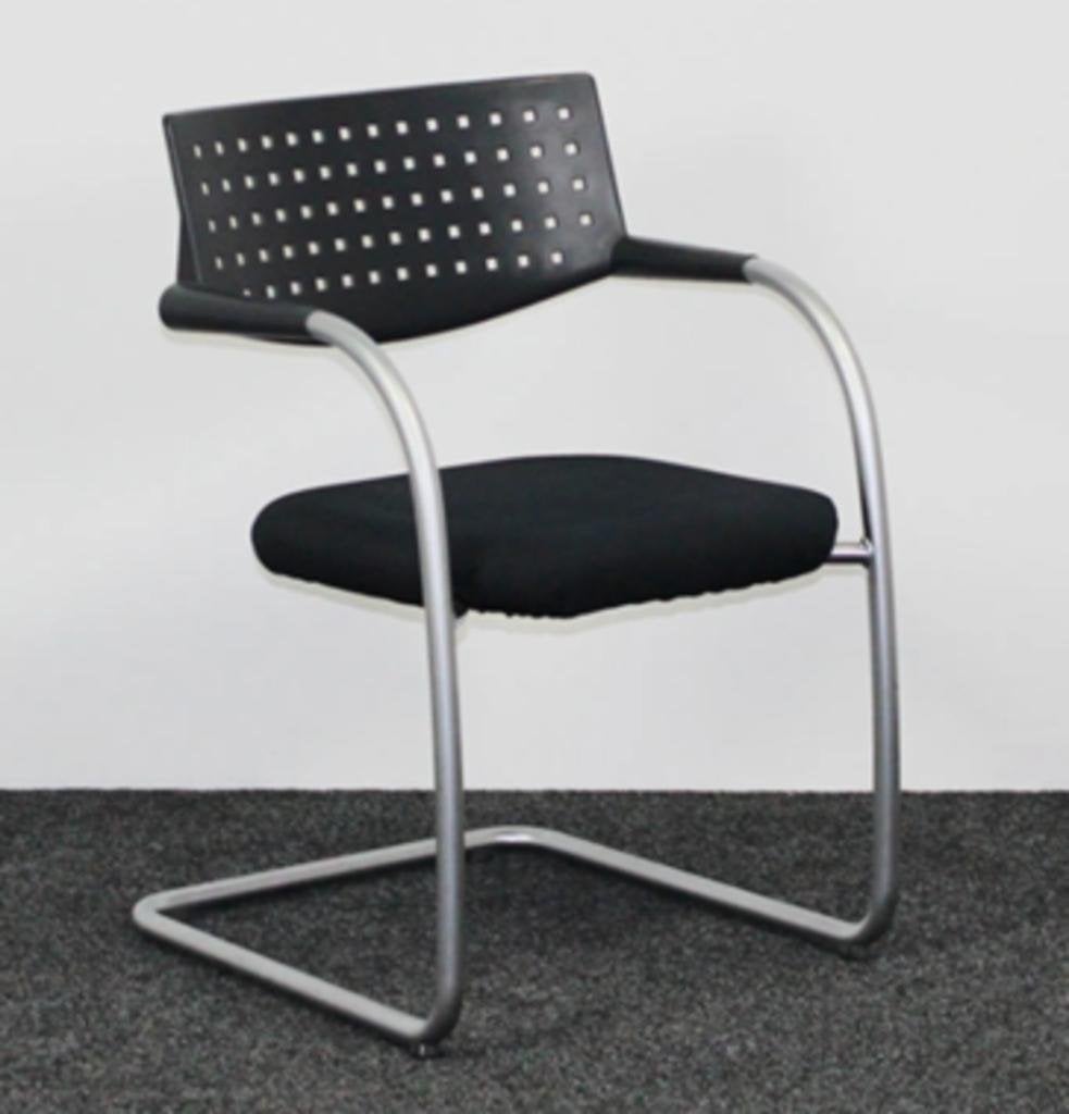 Vergaderstoelen Vitra Slede, Gebruikt, Zwart, Ophalen of Verzenden, Stof
