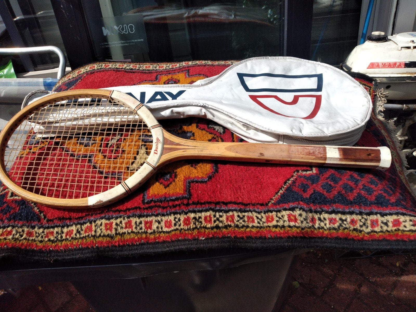 Vintage Dunlop tennisracket met hoes, Sport en Fitness, Tennis, Ophalen of Verzenden