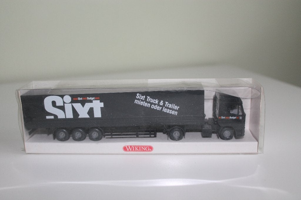 Wiking Iveco Eurostar met huifoplegger "Sixt", Ophalen of Verzenden, Zo goed als nieuw, Bus of Vrachtwagen, Wiking