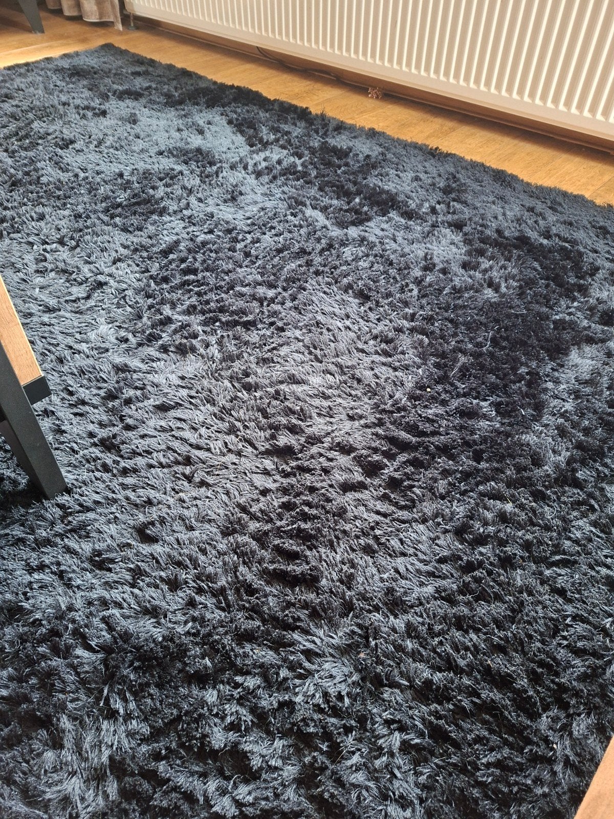 zwarte vloerkleed hoogpolig, Ophalen, Zwart, 200 cm of meer, Zo goed als nieuw