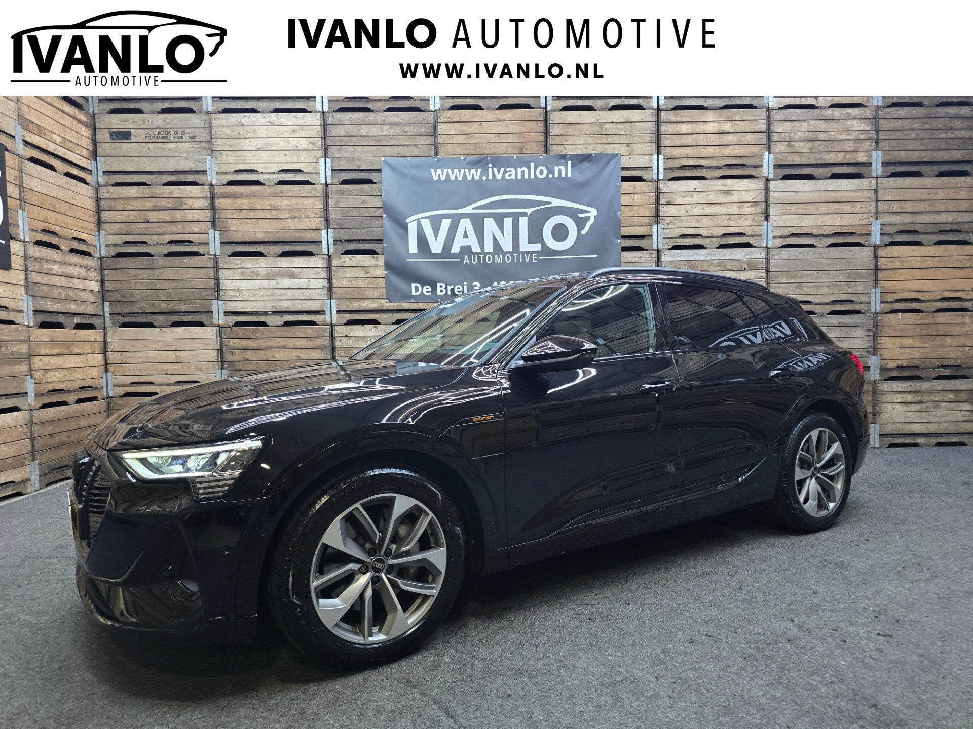 Audi E-tron 55 quattro S edition S-Line 95 kWh Pano HUD Clim, Automaat, 131 €/maand, Zwart, 95 kWh