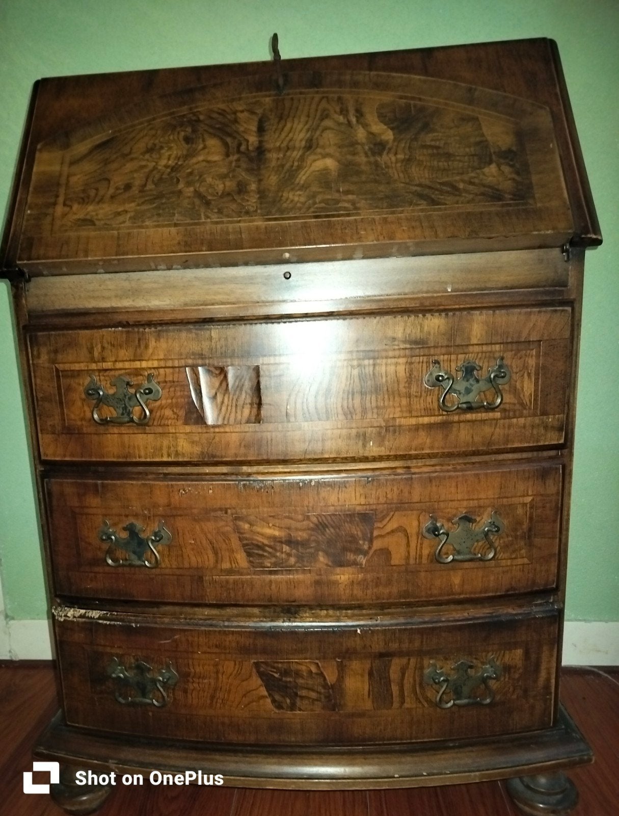 Antieke Secretaire met Lades - Klassiek Houten Bureau, Ophalen, Gebruikt, Klassiek Antiek