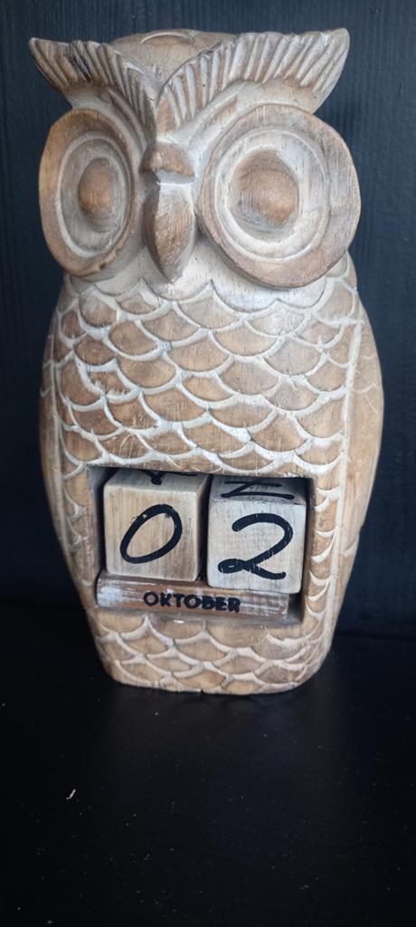 Houten handgesneden uil, Antiek en Kunst, Kunst | Beelden en Houtsnijwerken, Ophalen of Verzenden