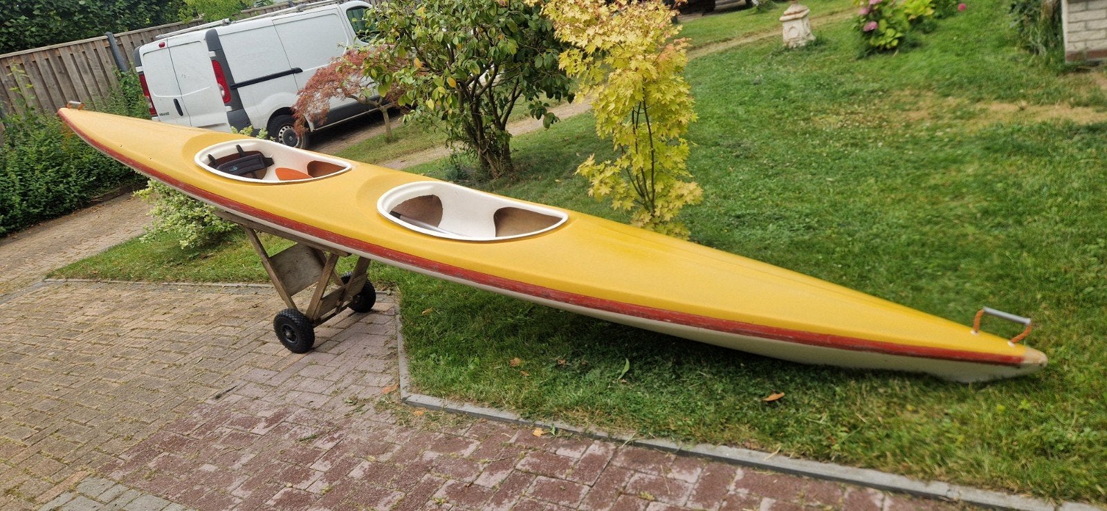 Dubbele kajak tweezitter polyester glasvezel, Ophalen, Gebruikt, 2-persoons