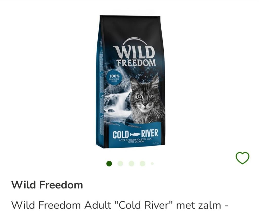 GEVRAAGD! Wild Freedom Cold River kattenbrokken; oude batch, Dieren en Toebehoren, Dierenvoeding, Ophalen of Verzenden, Kat