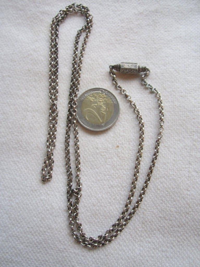20.   Schitterende oude ketting, jasseron, zilver,  80 cm, Sieraden, Tassen en Uiterlijk, Antieke sieraden, Ophalen, Zilver, Ketting