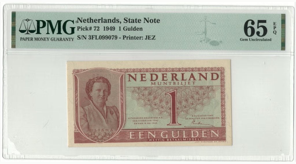 1 gulden 1949 Juliana PMG 65 EPQ, Verzenden