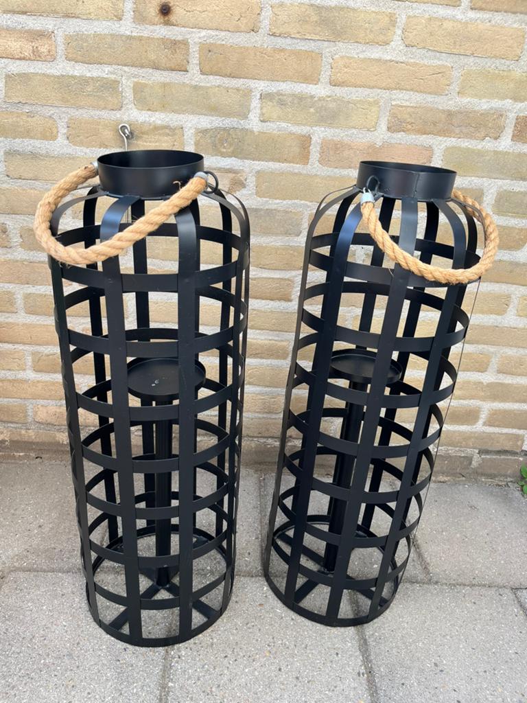 Sfeer windlicht zwart, Huis en Inrichting, Woonaccessoires | Kandelaars en Kaarsen, Ophalen, Overige materialen, 50 tot 75 cm