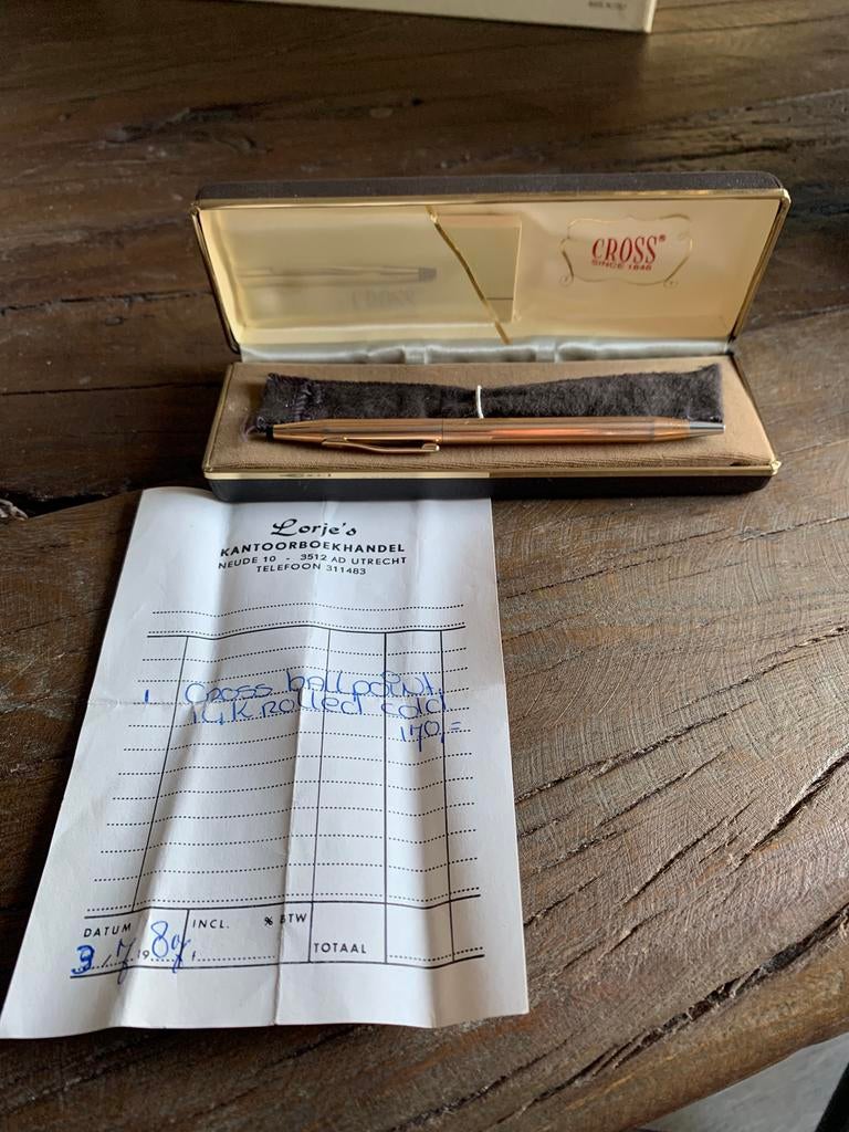 Vergulde pen van het merk cross, Verzamelen, Pennenverzamelingen, Ophalen, Zo goed als nieuw, Balpen, Cross