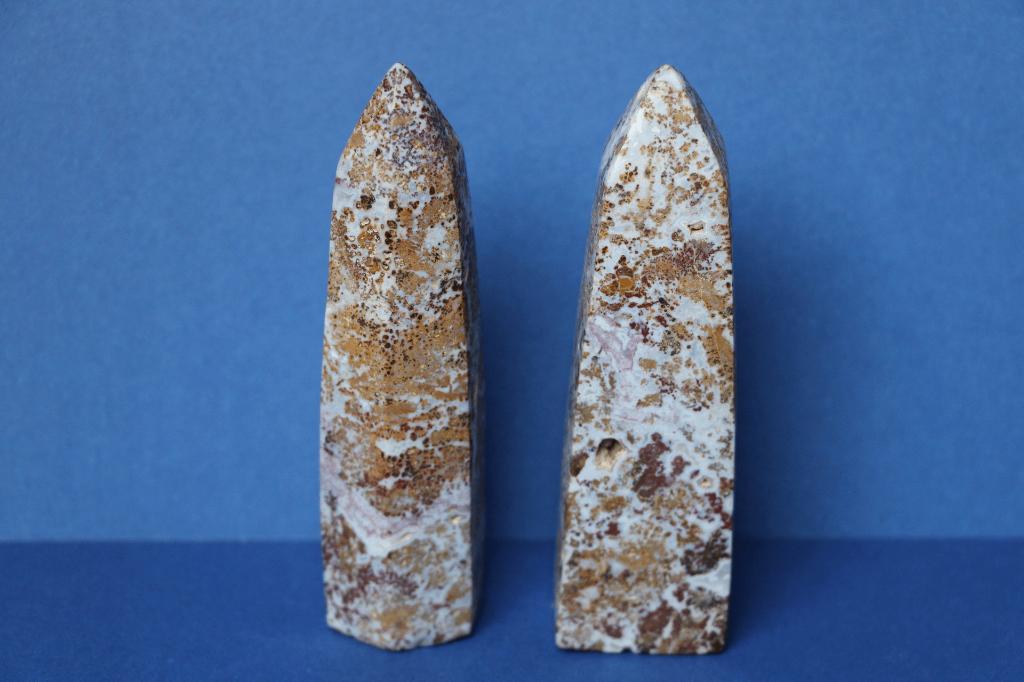 Obelisk white  moss agaten (2x), Ophalen of Verzenden, Mineraal
