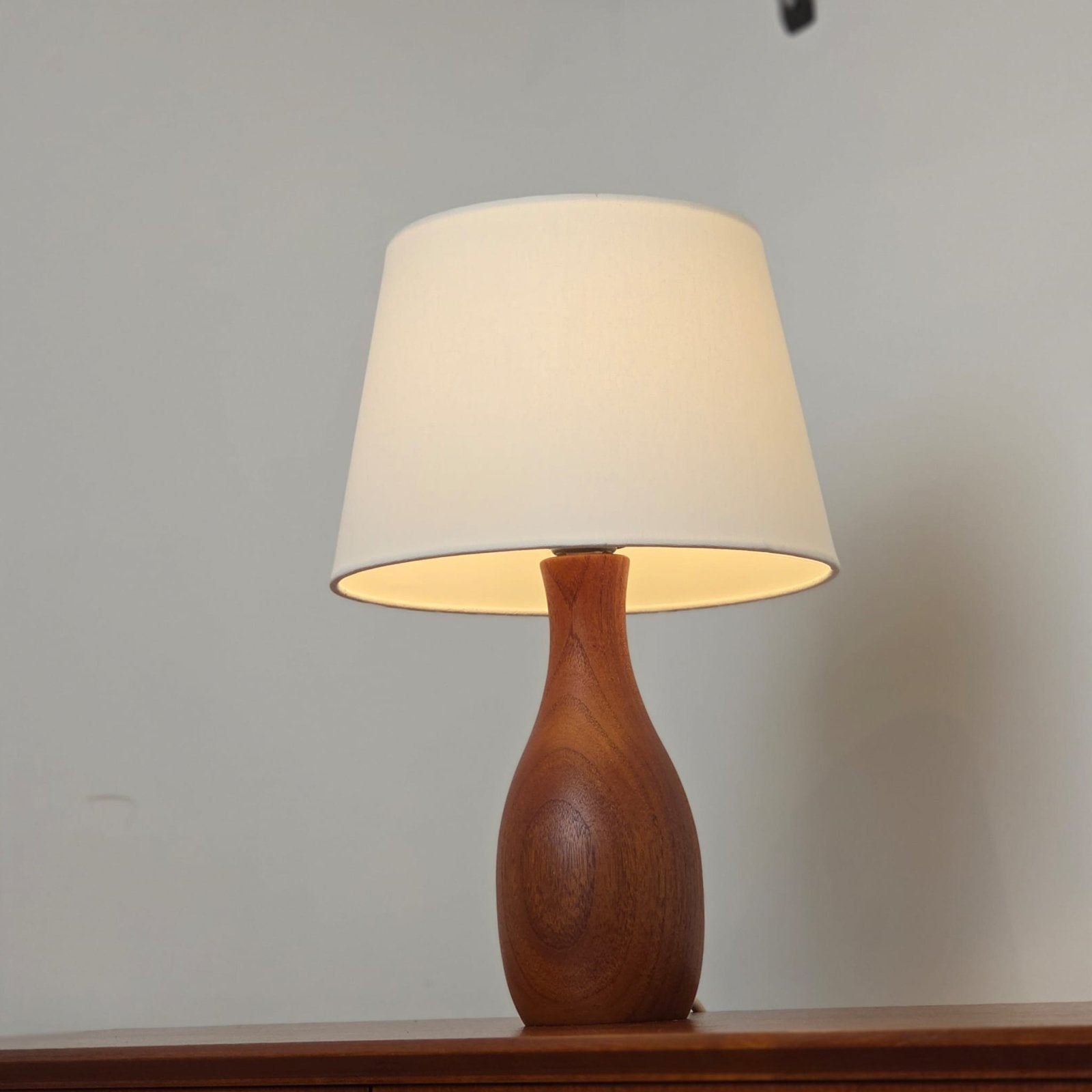 Vintage Scandinavische Teak Tafellamp - Jaren 60/70, Ophalen of Verzenden