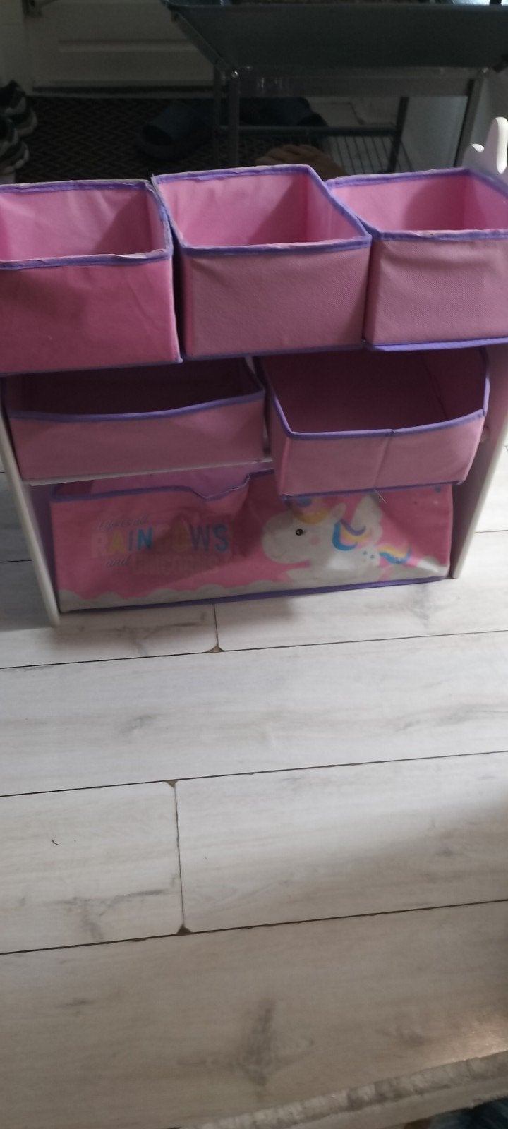 Roze kinderopbergkast met eenhoorn, Ophalen, Gebruikt, Kast