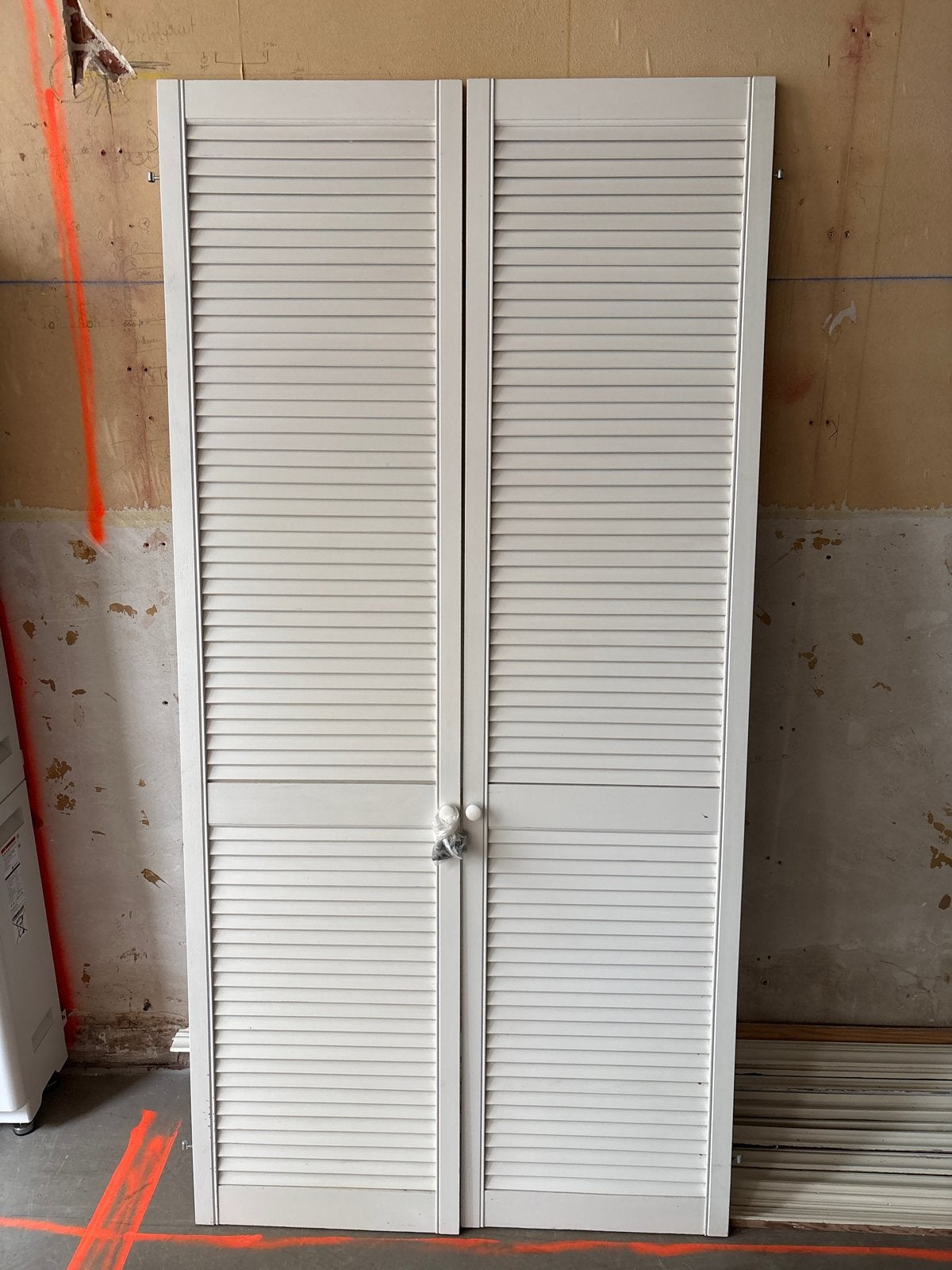 Witte deuren kastseuren met lamellen - Gebruikt, Doe-het-zelf en Verbouw, Deuren en Horren, Ophalen, Gebruikt, 80 tot 100 cm, Binnendeur