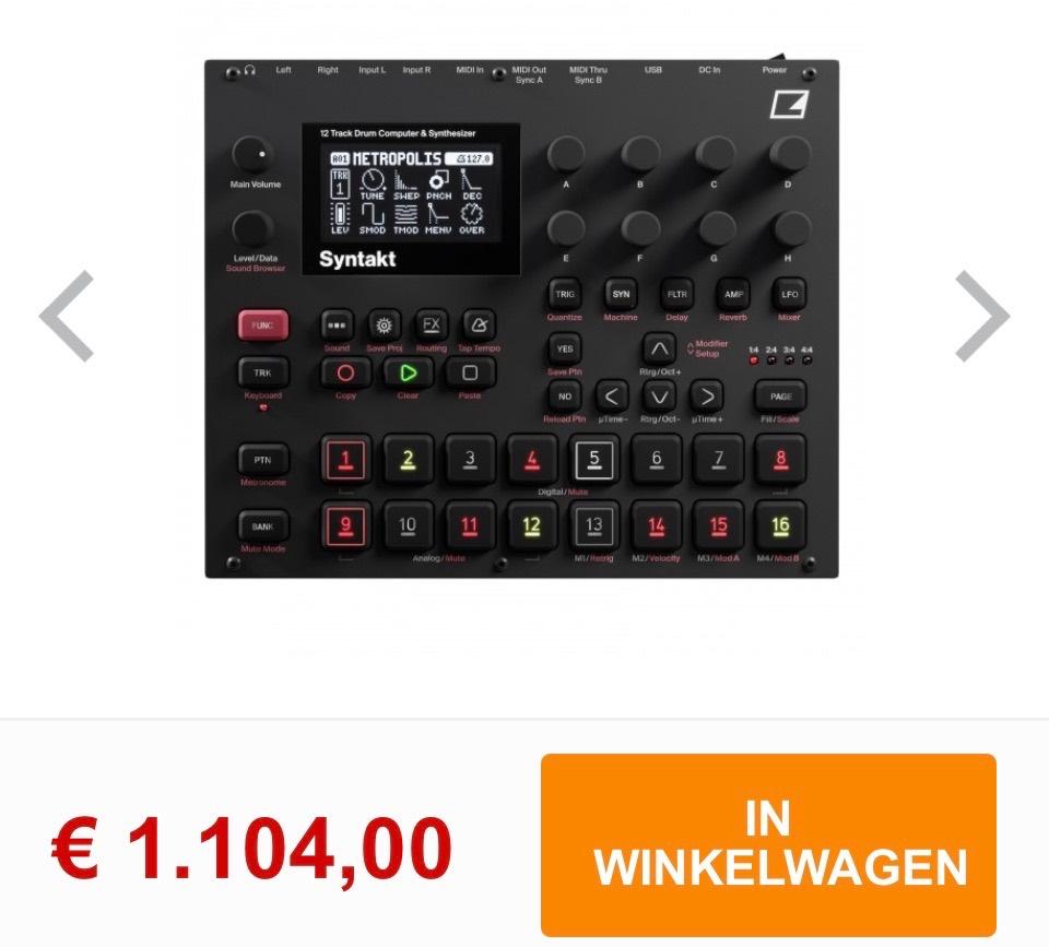 Syntakt Elektron midi device nieuw door ziekte TK, Muziek en Instrumenten, Synthesizers, Ophalen of Verzenden, Nieuw, Overige aantallen